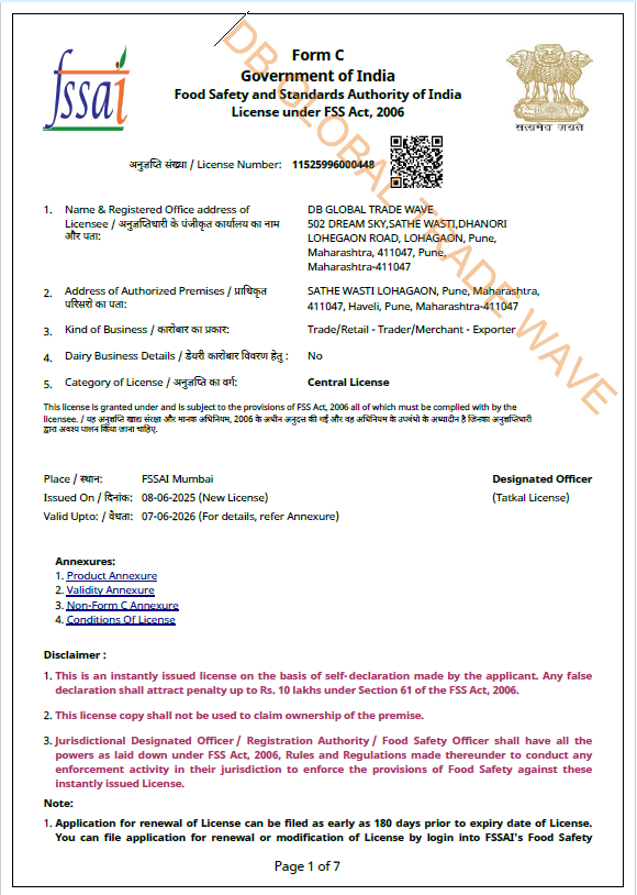 Fssai Certificate